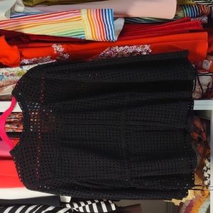 Black eyelet long sleeve top point sur from jcrew